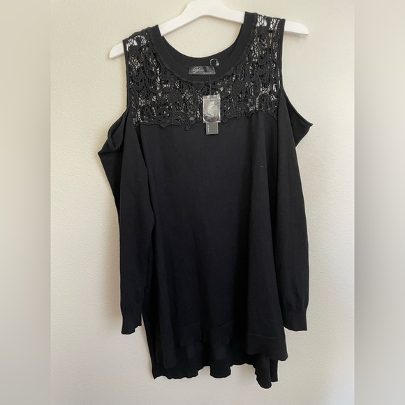 Black cold shoulder top - Picture 2 of 8